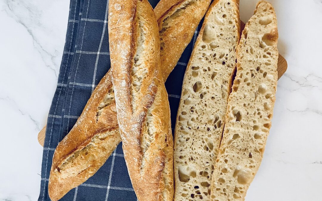 Spelt baguette (with sourdough and poolish)