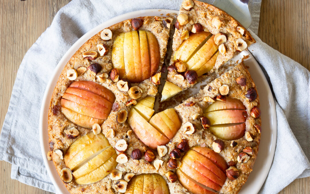 Apfel-Nuss-Kuchen (mit Dinkelvollkornmehl, vegan)