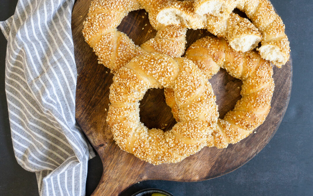 Dinkel-Simit – Türkische Sesamringe mit Sauerteig